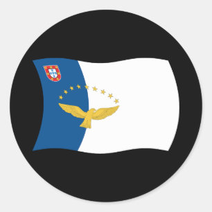 Rond Sticker à drapeau des Açores