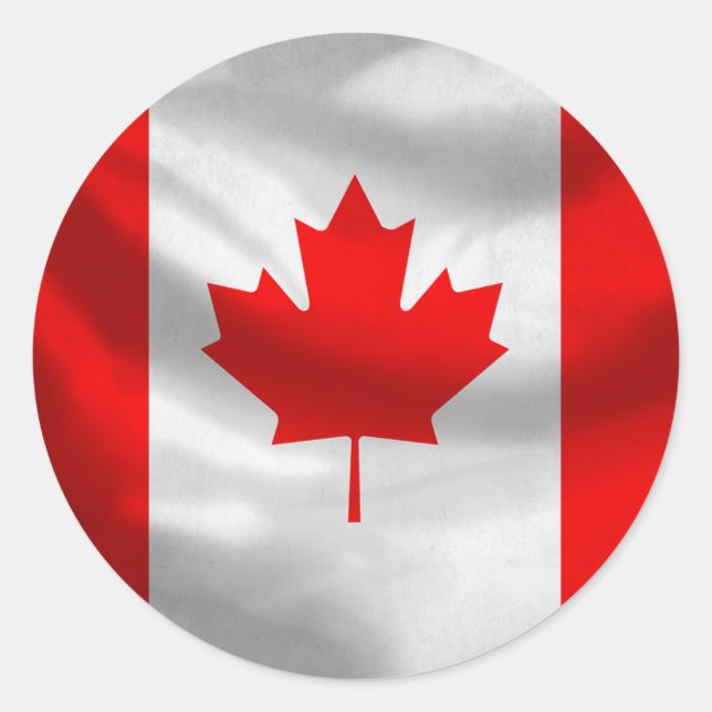 Rond Sticker à drapeau du Canada (Devant)