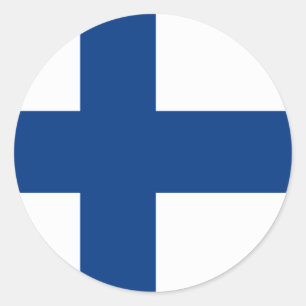 Rond Sticker à drapeau finlandais