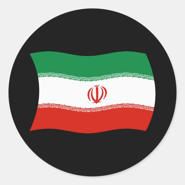 Rond Sticker à drapeau iranien (Devant)