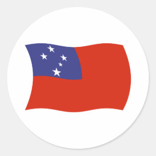 Rond Sticker à drapeau Samoa