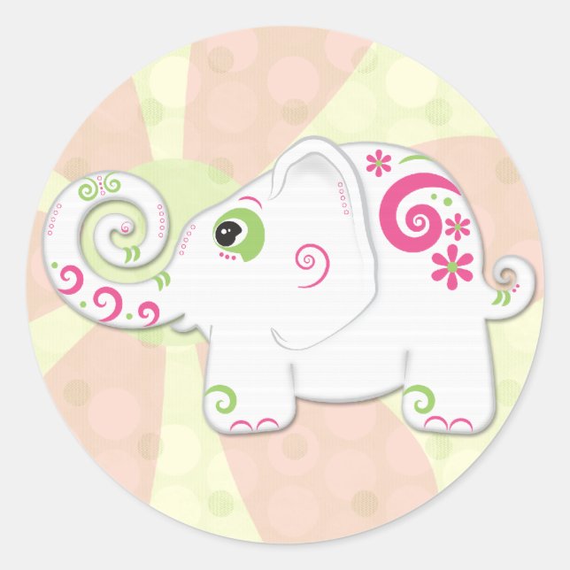 Rond Sticker à éléphant indien très élégant (Devant)