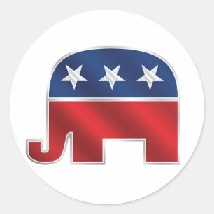 Rond Sticker à éléphant républicain