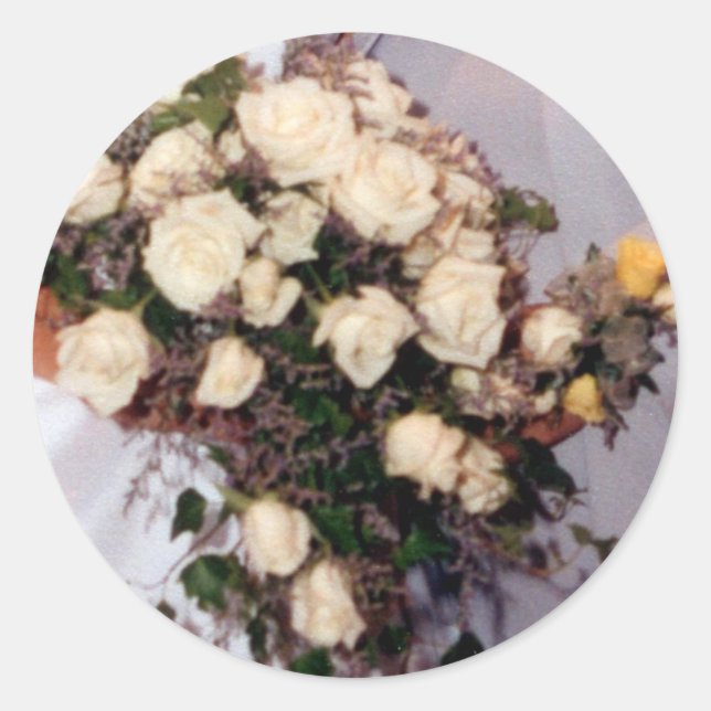 Rond Sticker à enveloppe de bouquet rose (Devant)