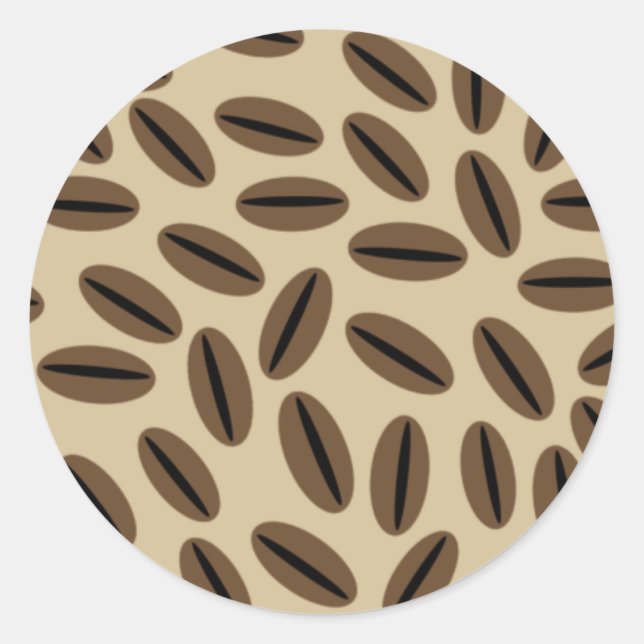 Rond Sticker à enveloppe de fèves de café (Devant)