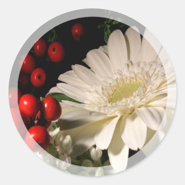 Rond Sticker À Enveloppe De Mariage Et De Vacances D'Hi (Devant)