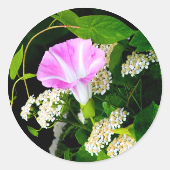 Rond Sticker à enveloppe de Mariage floral (Devant)