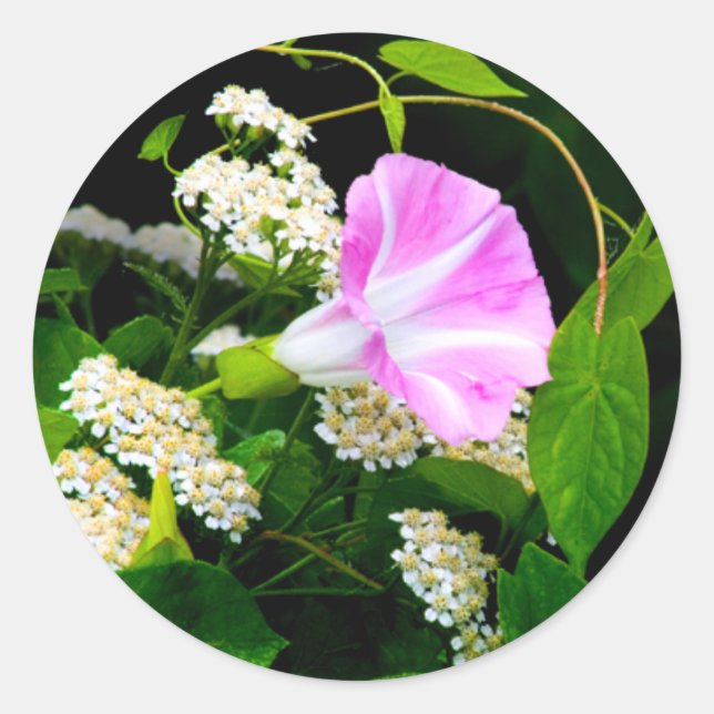 Rond Sticker à enveloppe de Mariage floral (Devant)