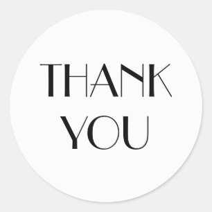 Rond Sticker à enveloppe de Merci - Blanc