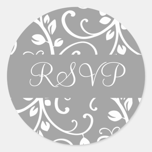 Rond Sticker à enveloppe de vigne florale RSVP (Devant)