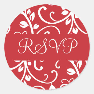Rond Sticker à enveloppe de vigne florale RSVP
