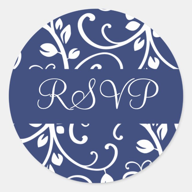 Rond Sticker à enveloppe de vigne florale RSVP (Devant)