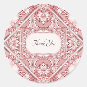 Rond Sticker à enveloppe florale rose