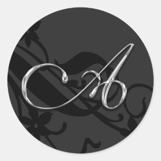 Rond Sticker à enveloppe Mariage de lettre monogramme