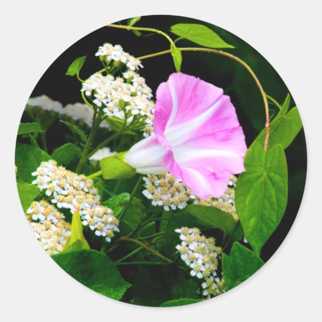 Rond Sticker à enveloppe Mariage floral Grand (Devant)