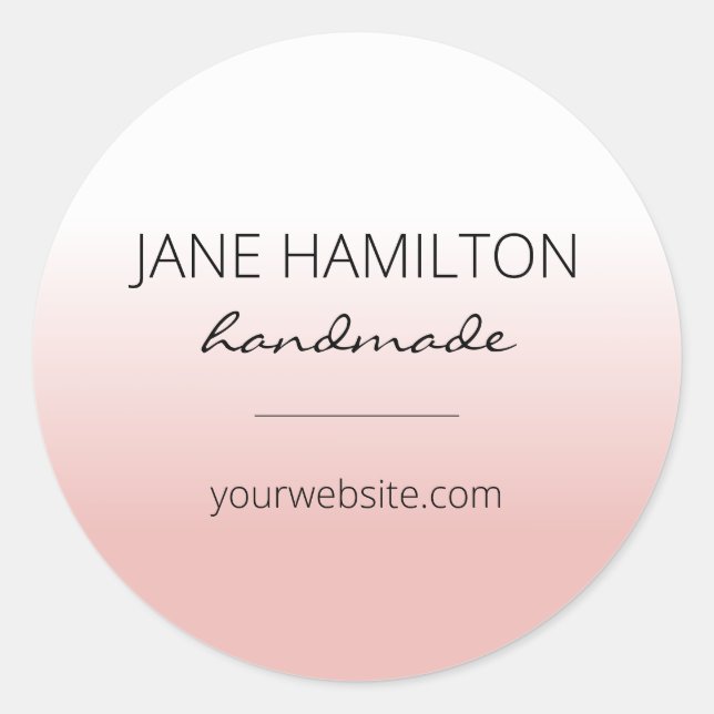 Rond Sticker à enveloppe minimaliste rose (Devant)