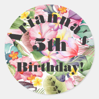 Rond Sticker à enveloppe tropicale