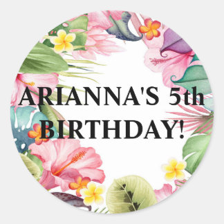 Rond Sticker à enveloppe tropicale