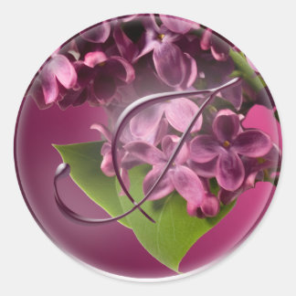 Rond Sticker à enveloppes J Monogram Lilac