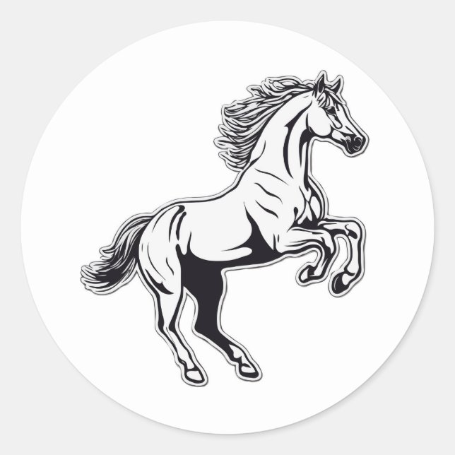 Rond Sticker à étalon blanc - Libérez la puissance (Devant)