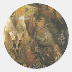 Rond Sticker à Féerie victorienne - Oiseau de la Foire