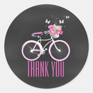 Rond Sticker à Fête des mariées de vélo élégant