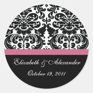 Rond Sticker à Fête des mariées rose Damask Honeysuckie