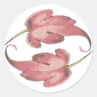 Rond Sticker à feuille rose sweet sixteen