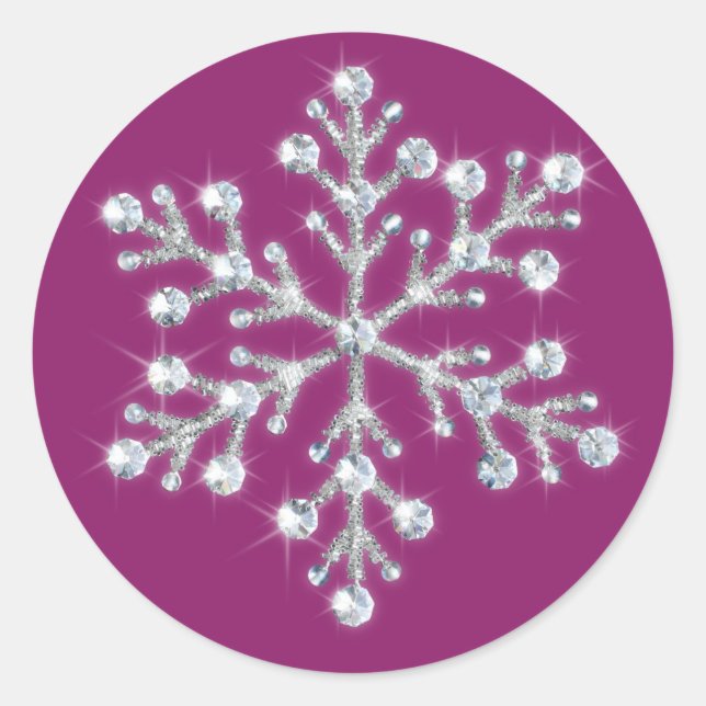 Rond Sticker à flacon à neige cristal (Devant)