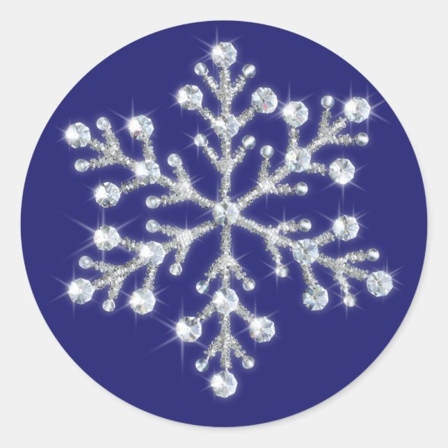 Rond Sticker à flacon à neige cristal (Devant)