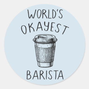Rond Sticker à flair pour magasin de café Barista le pl