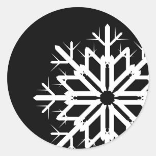 Rond Sticker à flake noir et blanc