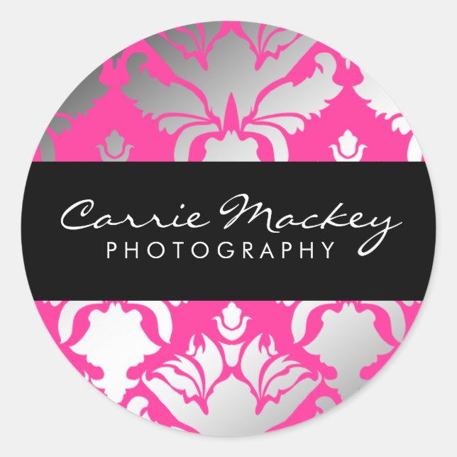 Rond Sticker à flamme rose 311-Damask Shimmer (Devant)