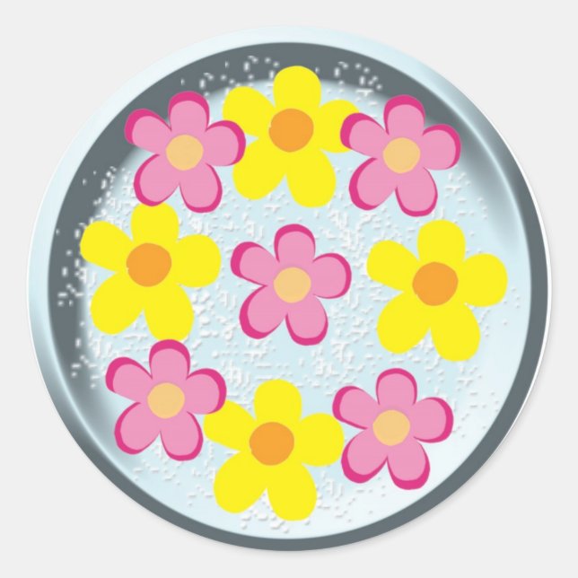 Rond Sticker à fleurs (Devant)