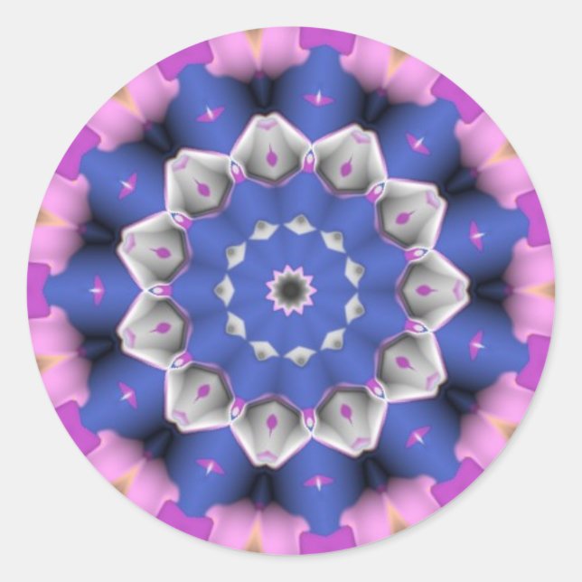 Rond sticker à fleurs bleues (Devant)