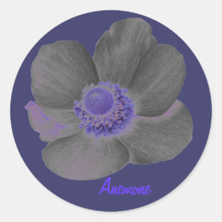 Rond Sticker à fleurs d'anémone personnalisable Dark Dr