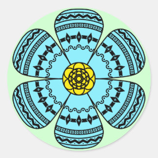 Rond Sticker à fleurs Hipster