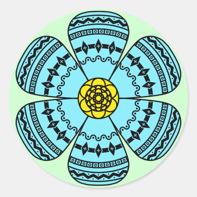 Rond Sticker à fleurs Hipster (Devant)