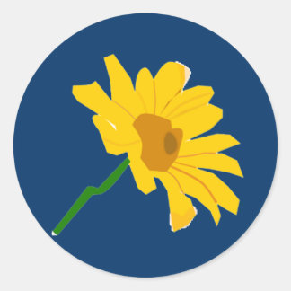 Rond Sticker à fleurs jaunes
