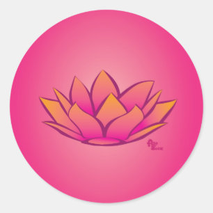 Rond Sticker à fleurs Lotus