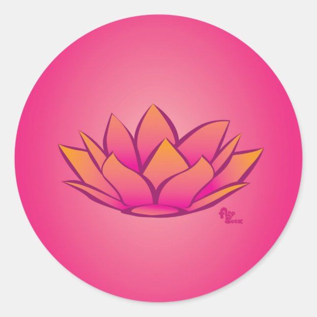 Rond Sticker à fleurs Lotus (Devant)