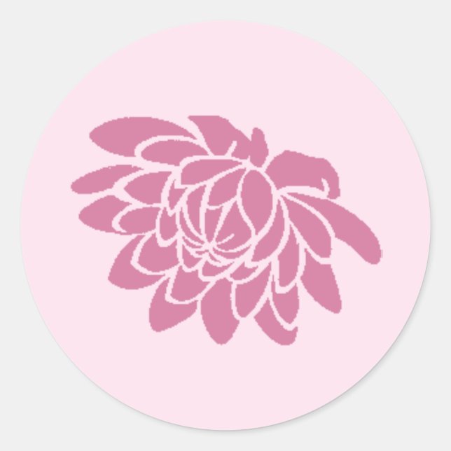 Rond Sticker à fleurs Lotus (rose) (Devant)