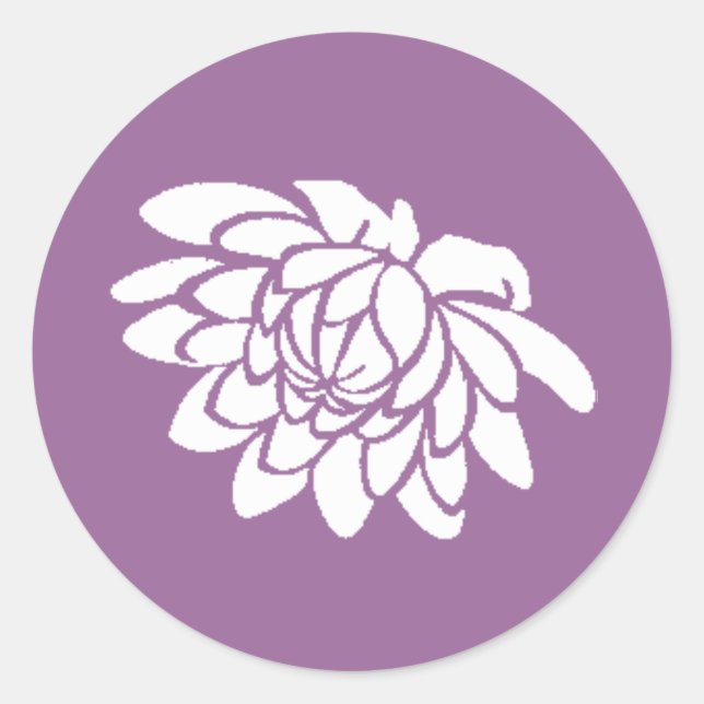 Rond Sticker à fleurs Lotus (violet foncé) (Devant)