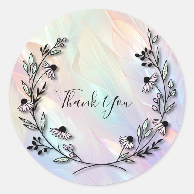 Rond Sticker à fleurs minimal (Devant)