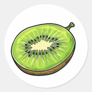 Rond Sticker à fruits Kiwi mignon - frais et amusant!