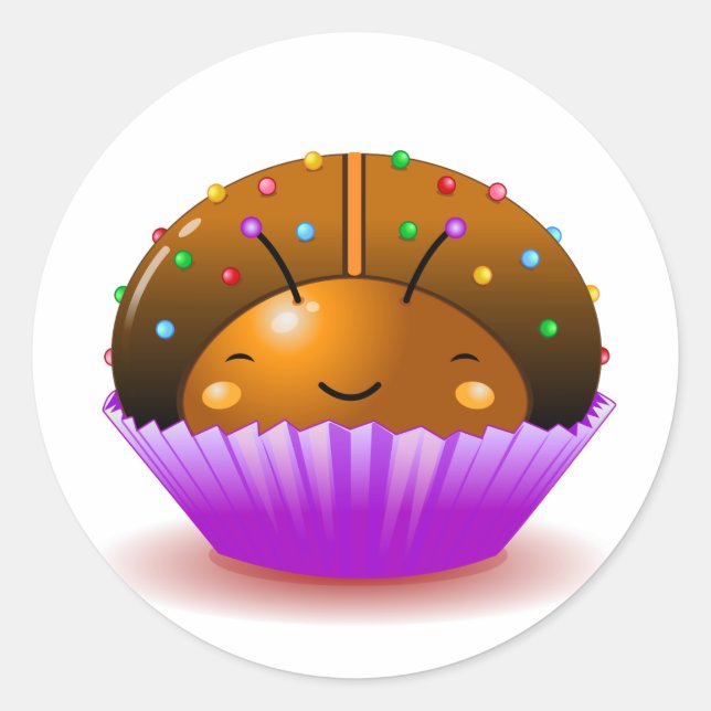Rond Sticker à gâteau au chocolat Ladybug (Devant)