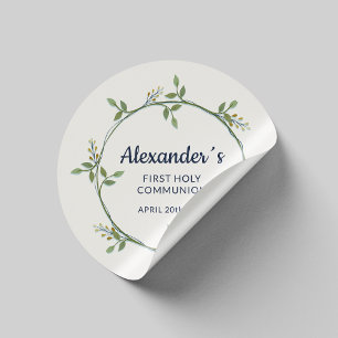 Rond Sticker à germe ronde - Communion personnalisée