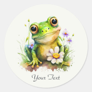 Rond Sticker à grenouille florale