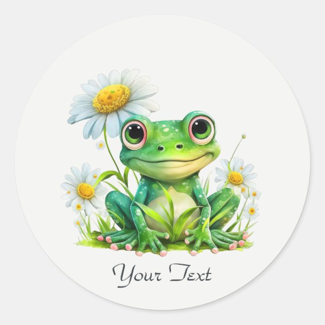 Rond Sticker à grenouille florale (Devant)