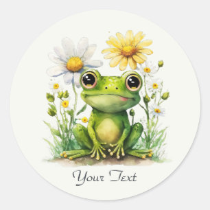 Rond Sticker à grenouille florale